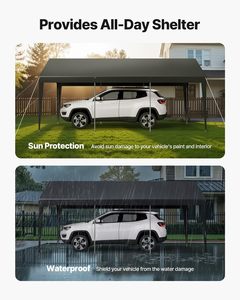 Cobertizo Portátil de Acero Galvanizado de 10x20 Pies con Protección UV, Techo Resistente e Impermeable <span class=keywords><strong>para</strong></span> Almacenamiento de Autos, Barcos y Motocicletas - Product Image 6
