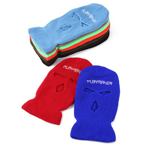 Topi Ski Rajut Desain Baru 2025, Penutup Wajah Tiga Lubang, Balaclava Hangat untuk Pria dan Wanita - Product Image 2