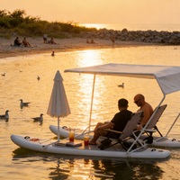 Planche de SUP gonflable avec structure de connexion pour catamaran, planche à pagaie gonflable avec auvent pour la pêche, le lac et la mer