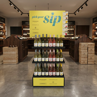 Présentoir à Boissons Modulaire 3 Niveaux en Acrylique et Métal Tendance 2026, Robuste avec Revêtement Époxy, Installation Rapide pour Sodas et Jus
