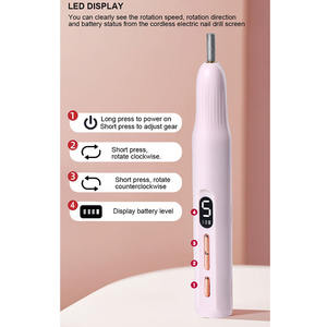 2 In 1 Draagbare Draadloze Elektrische Nagelboormachine Set Manicure Bit Pen Tool Met UV-Nagellamp Voor Gebruik In De Salon - Product Image 3