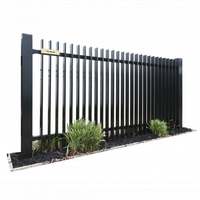 Panneaux de clôture à lames soudées en aluminium noir thermolaqué pour extérieur, jardin, intimité, antirouille, 6 pieds x 5 pieds, portails doubles
