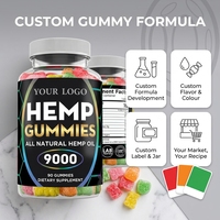 Gummies à l'huile de chanvre OEM ODM sous marque privée, pot de 90 unités, formule et saveur personnalisées