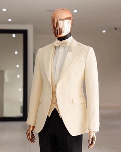 Sur mesure marié robe de mariée cérémonie de bal pur Tuxedos affaires bal Slim Fit costumes - Product Image 1