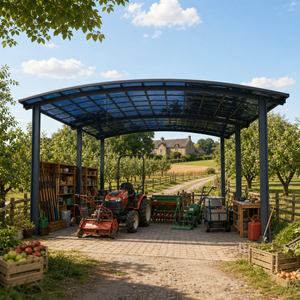 Abri pour machines agricoles en aluminium, abri pour tracteur, <span class=keywords><strong>toit</strong></span> en polycarbonate |   Abri pour machines agricoles pour le stockage d'équipements de ferme et de verger - Product Image 2