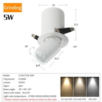 Projecteur LED télescopique rotatif à 355 degrés Flexible réglable Cob Led Spot encastré en aluminium pour plafonnier