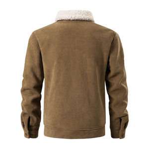 جاكيت رجالي سميك من الصوف للأنشطة الخارجية لفصلي الخريف والشتاء، بياقة مطوية وقابل للتخصيص بشعارك الخاص - Product Image 3