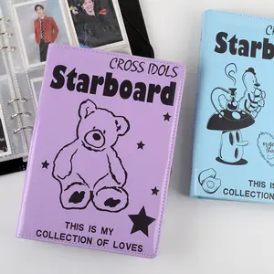 Fotos A5 Cartoon Style Leather Binder Cartões Adesivos Photocard Livro Instax Mini Scrapbooking Scrapbooking Scrap Book Álbum Fotos