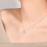 Collier avec pendentif personnalisé en argent 925 et zircone, design personnalisé, fabricant OEM