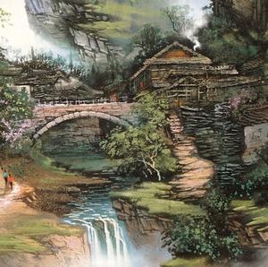 لوحة فنية من الحجر الرملي مصنوعة يدويًا للمناظر الطبيعية من Zhangjiajie مع قاعدة دعم قماشية لديكور المنزل والأعمال الفنية الزخرفة - Product Image 2