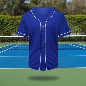 เสื้อกีฬาผู้ชายสีน้ำเงิน ระบายอากาศได้ดี ผลิตจากผ้าสแปนเด็กซ์/ไนลอน ปี 2026  รับสกรีนชื่อทีม  เสื้อแฟชั่นสำหรับผู้ใหญ่  ชุดออกกำลังกายสำหรับผู้ชาย - Product Image 2