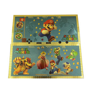 6 diseños juego japonés <span class=keywords><strong>Mario</strong></span> <span class=keywords><strong>Bros</strong></span> película <span class=keywords><strong>Mario</strong></span> princesa melocotón billete de plástico 24K tarjeta chapada en oro - Product Image 2