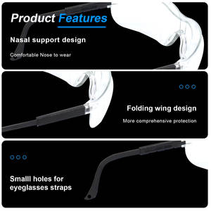 شعار مخصص من شركة تصنيع المعدات الأصلية مضاد للضباب مقاوم للخدش من نوع anti-en نظارات حماية للعين في الأماكن المغلقة نظارات أمان شفافة - Product Image 6