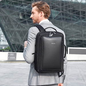 Xelous Men's <b>Backpack</b> Black Genuine <b>Leather</b> Large Capacity Business Travel <b>Laptop</b> Bag Unisex Casual <b>Backpack</b> Spring 2024 - Product Image 1