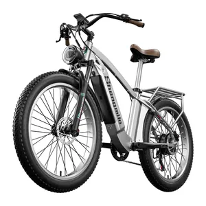 Bicicleta de Montaña Shengmilo MX04 - Velocidad de 25 km/h, Cuadro de Aluminio 6061, Ruedas con Radios, Manillar, Batería de 4.5 kg, Color Plateado - Product Image 4