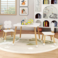 Table et chaises pour enfants en forme de fleur, ensemble de table d'activités en bois pour tout-petits, pour la lecture et l'apprentissage