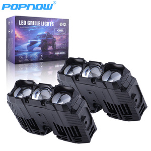 Car Motorcycle White Yellow Color <b>Led</b> Headlights Auxiliary <b>Lights</b> 3 <b>Led</b> <b>Projector</b> Lens Front Grille Lighting - Product Image 5
