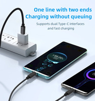 Cable de Carga Rápida USB-C Dual Tipo C PD de 100W al por Mayor, Trenzado de Nylon, Divisor 2 en 1 para Teléfono, Laptop, Tablet, Impresora, Computadora