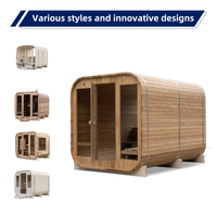 Sauna musim dingin luar ruangan 8-10 orang Hemlock tradisional atau Cedar kayu basah ruang Sauna pabrik OEM