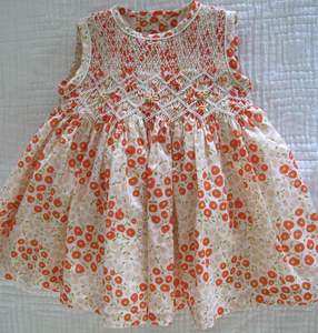 2023 Stylish Small Cute Smoked Toddler Dress Handmade 100% Cotton Printed with Beautiful Embroidery on Neck Summer <b>Baby</b> Clothes - Product Image 1