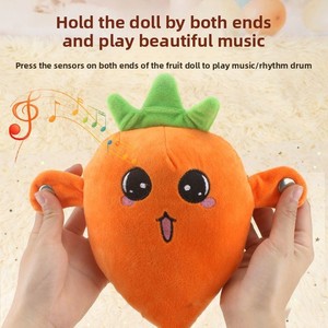 Jouet <span class=keywords><strong>en</strong></span> peluche musical interactif pour bébé, piano à capteur <span class=keywords><strong>de</strong></span> sons <span class=keywords><strong>de</strong></span> fruits (Fraise, Banane, <span class=keywords><strong>Carotte</strong></span>), rembourré <span class=keywords><strong>en</strong></span> coton PP, pour interaction parent-enfant, 0-24 mois - Product Image 1