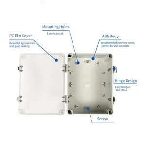 ABS/PCプラスチックエンクロージャー防水電子機器メーカーヒンジ付き蓋ジャンクションボックス