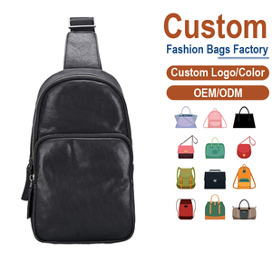 Bolso de Pecho Personalizable para Hombre en Cuero Genuino - Cuero Curtido Ecológico, Forro Resistente al Agua - Product Image 2