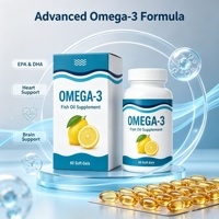 Capsules d'huile de poisson, complément d'oméga 3, 1000 mg EPA DHA, concentration élevée, gélules molles