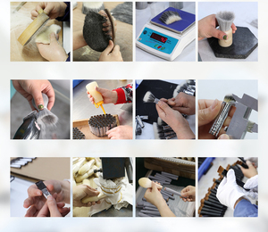 ชุดแปรงแต่งหน้าขนแพะธรรมชาติหรูหราสีดำโกลด์คุณภาพสูงสำหรับโลโก้ที่กำหนดเอง - Product Image 5