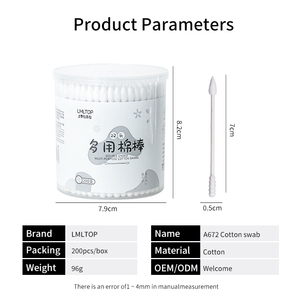 Tốt Nhất Bán Tự Nhiên Thấm Bông Gạc Với Đôi Đầu 7Cm Cho Trang Điểm Và Làm Sạch Vòng Hộp Nhựa Và Gỗ Thanh Nụ - Product Image 5