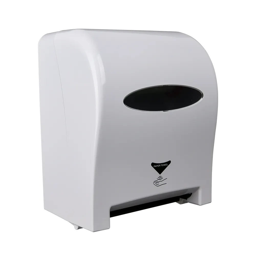 Plastik elektronik rulo havlu dispenseri otomatik Touchless kağıt havluluk havlu dispenseri el rulo Jumbo kağıt dağıtıcı