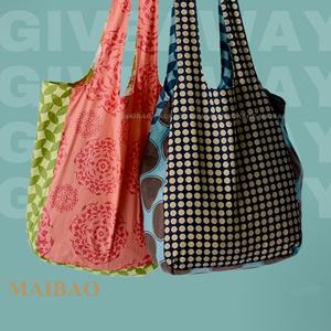 Sacs de courses pliables réutilisables imperméables en nylon ripstop recyclé écologique pour l'épicerie - Product Image 5