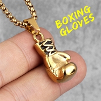 Hommes mode Sport perles Fitness chaîne collier collier dentelle Boxer gant de boxe pendentif fête bijoux accessoires cadeau collier Hombre