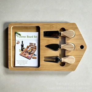 <b>Cheese</b> Board <b>Set</b> With <b>Knives</b> Bamboo Serving Tray For Home Kitchen <b>Cheese</b> Wine Pairing - Product Image 4