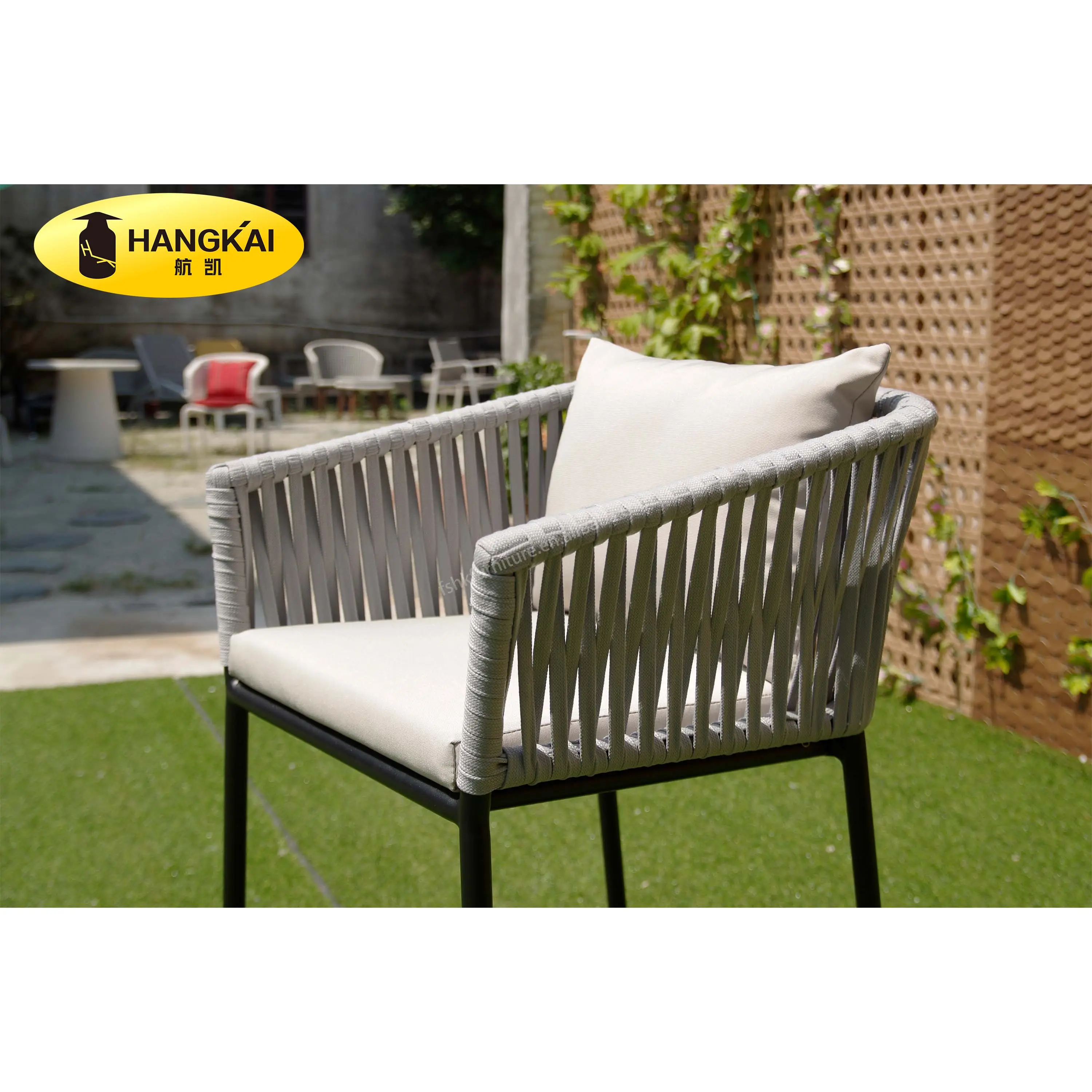 High Standard Crafts Garten Patio Rattan Aluminium rahmen Indoor Outdoor Single Patio Barhocker