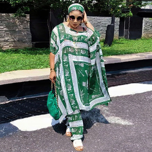 Vendita calda in Chiffon stampato <span class=keywords><strong>abiti</strong></span> lunghi e <span class=keywords><strong>pantaloni</strong></span> <span class=keywords><strong>taglie</strong></span> <span class=keywords><strong>forti</strong></span> <span class=keywords><strong>da</strong></span> donna Set in due pezzi - Product Image 3