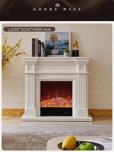 आधुनिक कृत्रिम सफेद सजावटी फायर प्लेस इलेक्ट्रिक फायरप्लेस सजावट लौ एलईडी टीवी स्टैंड फायरप्लेस सराउंड मेंटल - Product Image 4