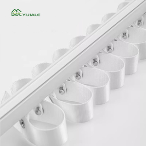 YIJIALE Accessoires de rideaux à plis ondulés en forme de S, résistants à la corrosion, pour baies et rideaux lourds, rails de rideaux, commande mixte prise en charge - Product Image 1