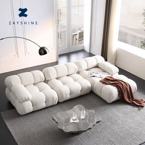Sofá Modular de Tela de Borrego de Tres Plazas Zayshine Estilo Minimalista Italiano Mario Bellini, Juego de Sofás para Sala de Estar - Product Image 1