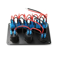 Panneau de commutation à bascule 6 voies DC 12-24V avec voltmètre et prise USB pour voiture, camion, bateau, véhicule, marine