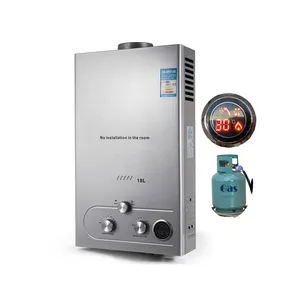 Thép Không Gỉ Tankless Nồi Hơi Ngay Lập Tức 18L CNG Gas Nước Nóng Nóng Gas Nước Nóng