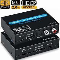 Adaptateur convertisseur extracteur audio HDMI 2.0 prenant en charge 4K 60Hz HDR 4K HDMI vers optique TOSLINK SPDIF 3.5mm L/R ARC 5.1 HDCP 2.2