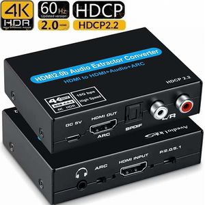 HDMI 2.0 Audio Extractor dönüştürücü adaptör desteği 4K 60Hz HDR 4K HDMI optik TOSLINK SPDIF 3.5mm L/R ARC 5.1 HDCP <span class=keywords><strong>2.2</strong></span> - Product Image 2