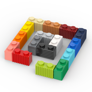 0.1kg/146 piezas N.º de pieza 2877 1*2 con rejilla, bloques de construcción de ladrillos acanalados, juguetes de plástico de partículas pequeñas, accesorios de bricolaje - Product Image 1