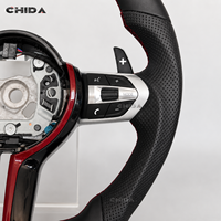 Volant sport décoratif en cuir rouge personnalisé, adapté aux modèles BMW F10 F30 E90 E84 F01 F11 F20 F22 F30 F35 F31 E70 E71 F15 F16