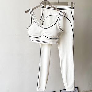 Set da donna sport Fitness 2 pezzi Yoga reggiseno e Leggings traspiranti ad alta elasticità abbigliamento sportivo comodo - Product Image 4