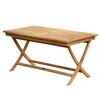 Table à manger rectangulaire pliante en teck massif, design rustique moderne, couleur personnalisable, villa, plage, restaurant, hôtel, parc
