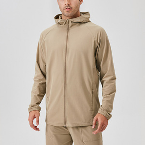 Tùy chỉnh OEM Logo thoáng khí chạy đào tạo Mens HOODIE ZIP up Áo gió phòng tập thể dục Áo Khoác Trọng lượng nhẹ vải Mens Áo khoác thể thao - Product Image 3