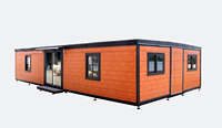 Maison préfabriquée modulaire de luxe, conteneur extensible de 20 pieds avec cuisine, salle de bain et salon