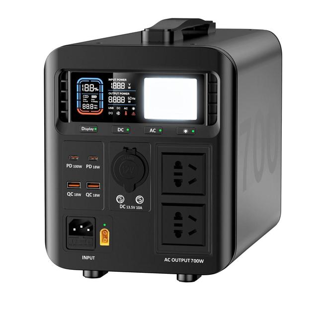 700W 672Wh AC DC USB Portable Power Station for Homeuse